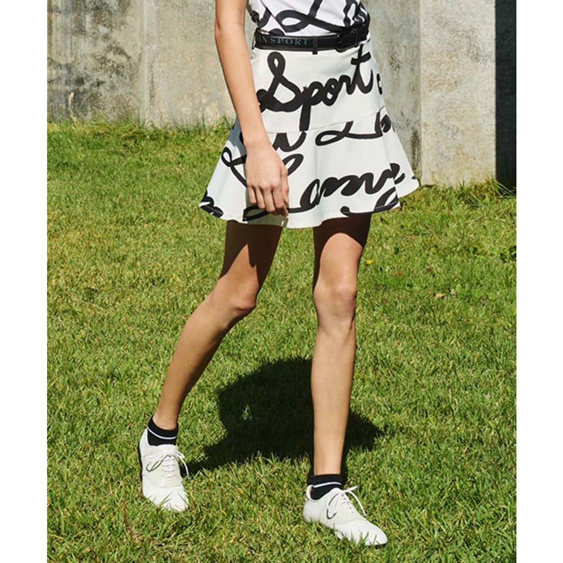 LANVIN SPORT ロゴプリントフレアスカート（総丈40cm）【SUNSCREEN