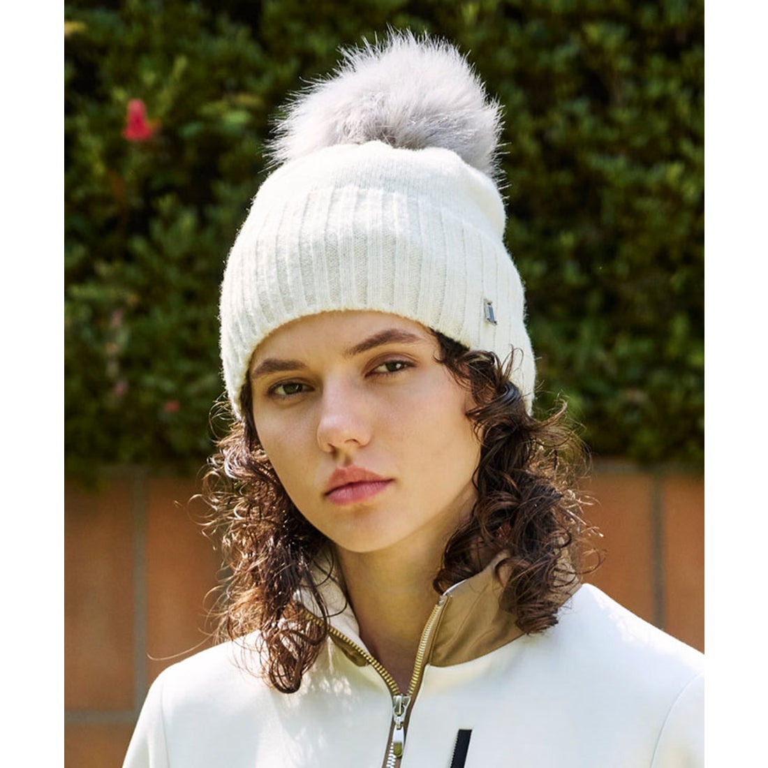 LANVIN SPORT ファーボンボンニットキャップ【アウトレット