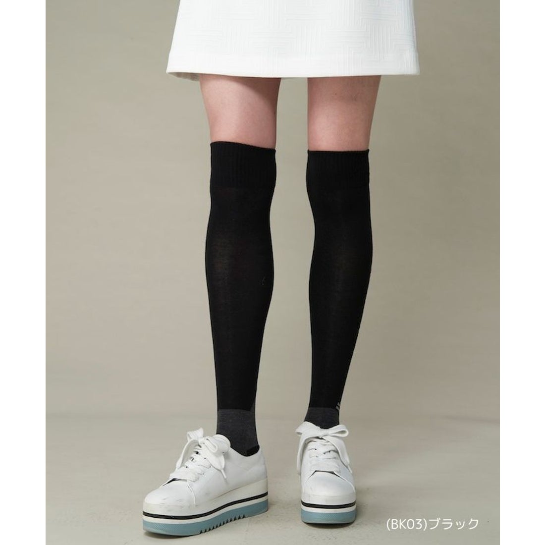 LANVIN SPORT ダブルJLロゴデザインニーハイソックス 【返品不可商品