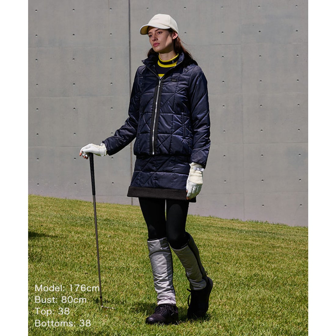 LANVIN SPORT 中わたキルトブルゾン【HEAT NAVI裏地付き】 -デサント