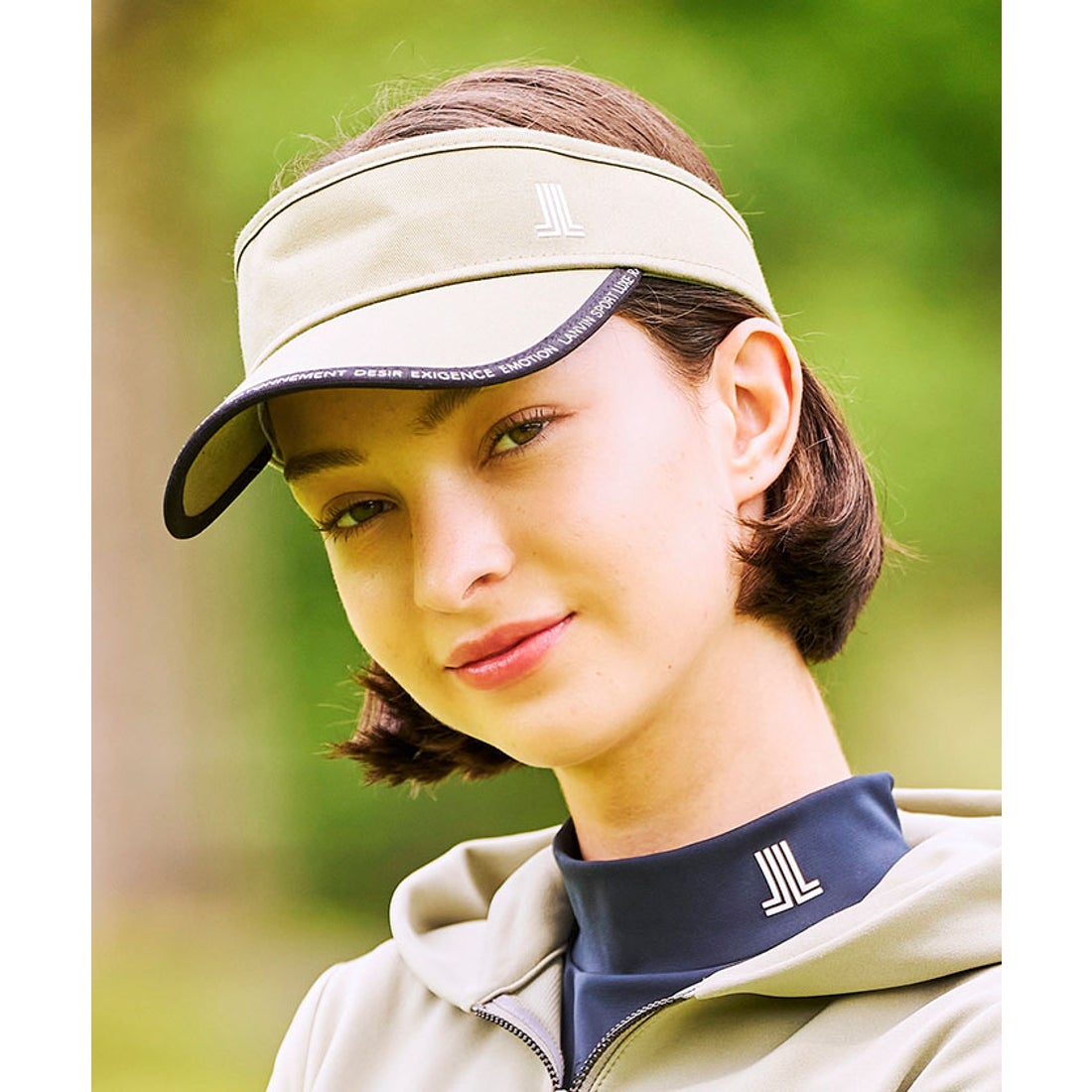 LANVIN SPORT リボン付き綿ツイルサンバイザー【UV】 -デサントストア