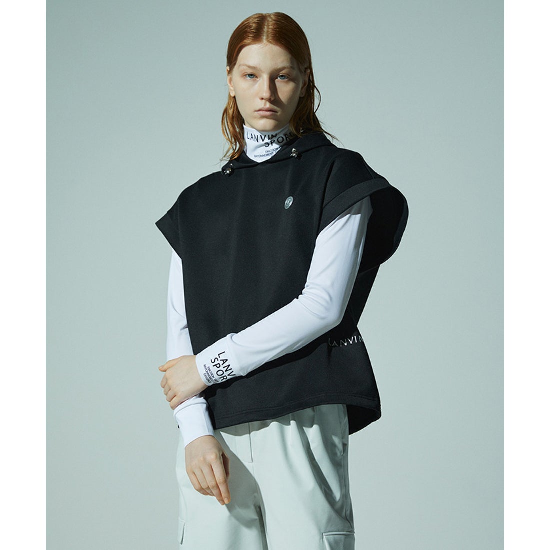 ランバン スポール LANVIN SPORT ドロップショルダーフーディベスト