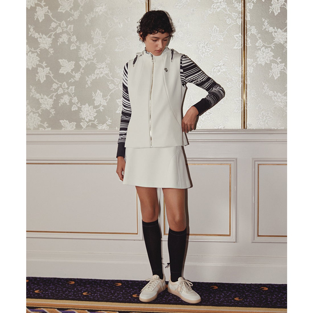 ランバン スポール LANVIN SPORT ダンボールニットAラインスカート【UV