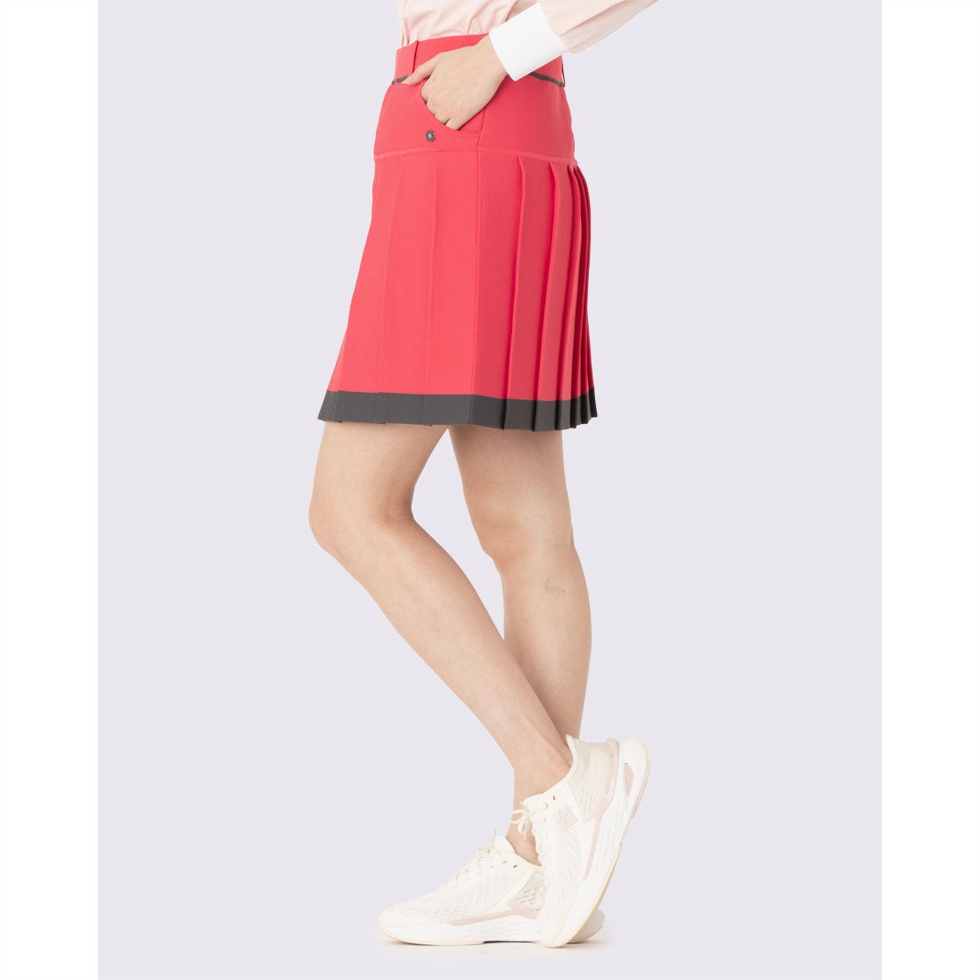 ランバン スポール LANVIN SPORT ニットプリーツスカート -デサント