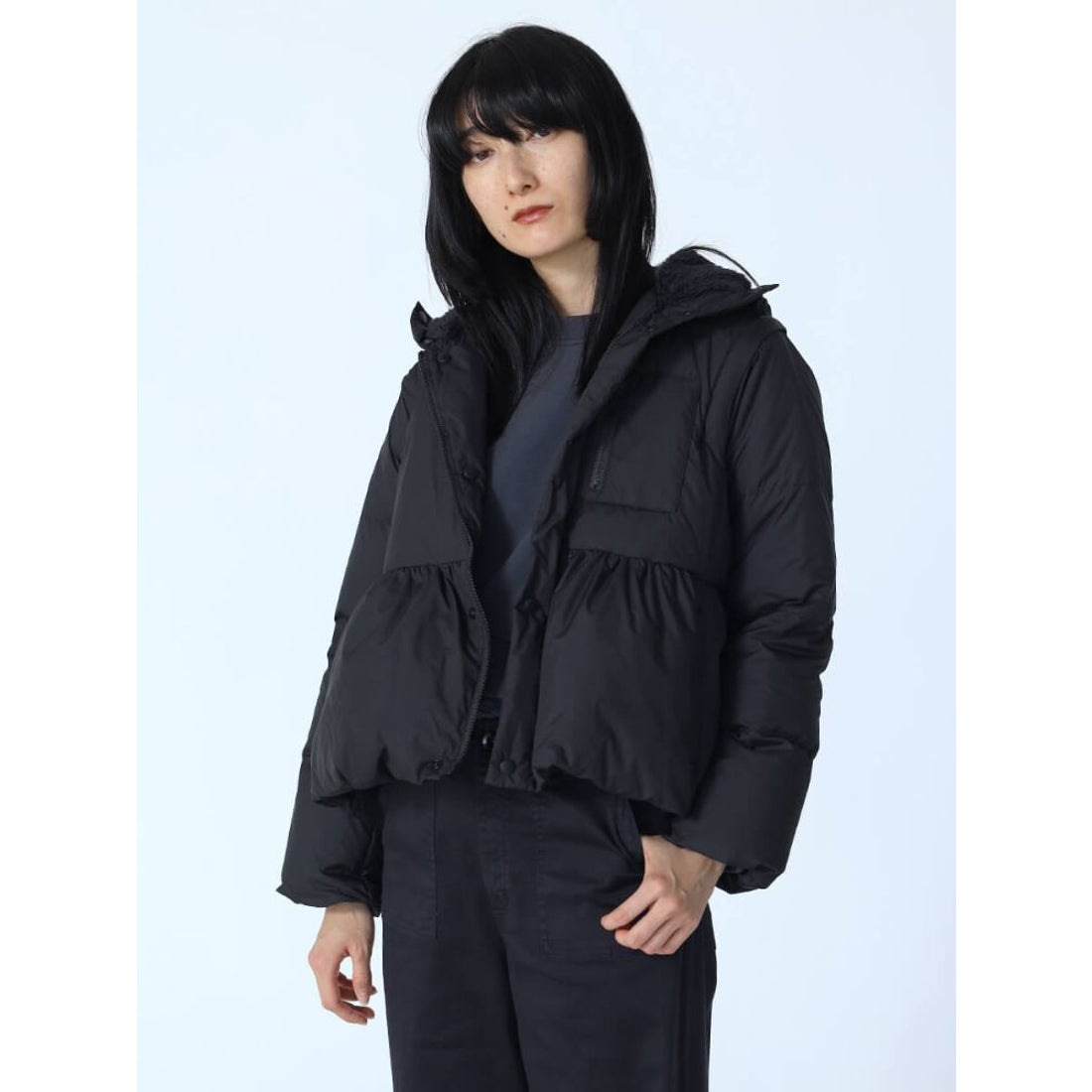 ラシュッド LASUD 2WAYダウンアウター （ブラック） - ファッション