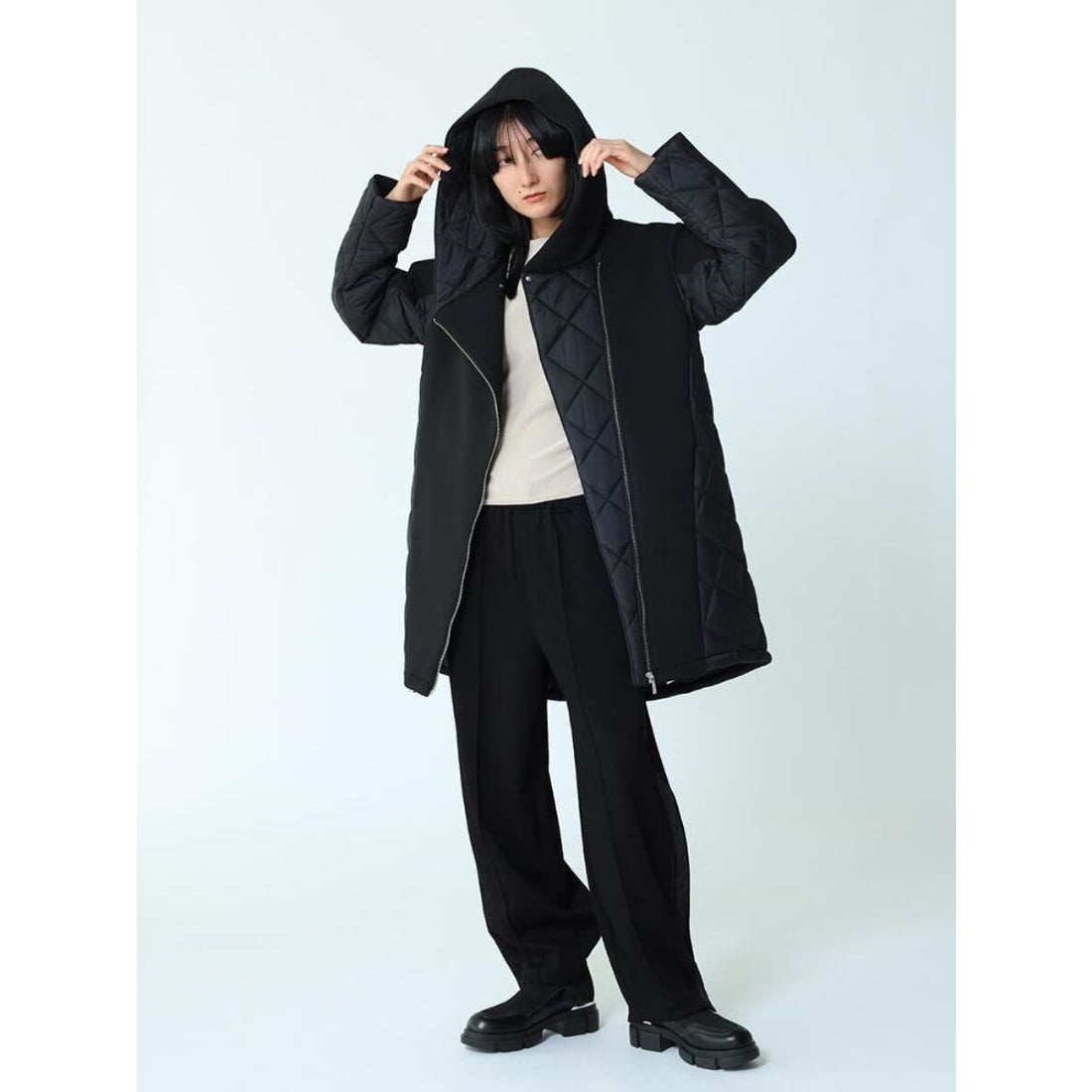 LASUD MILITARY ラシュッド ファーフーデッドボアコートヤマダヤ