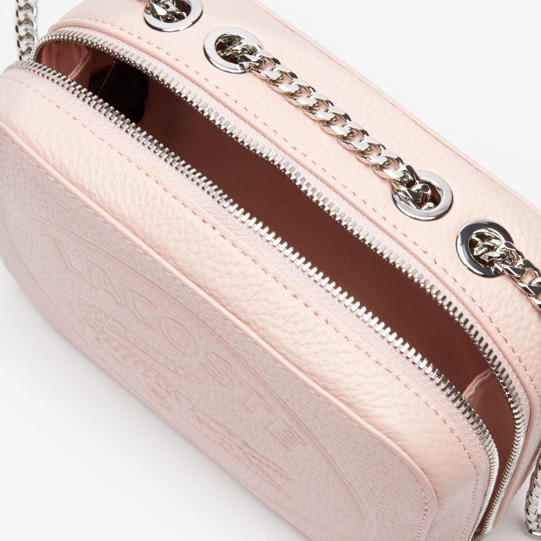 ラコステ LACOSTE CROCO CREWチェーンハンドルバッグ （シルバー） -靴