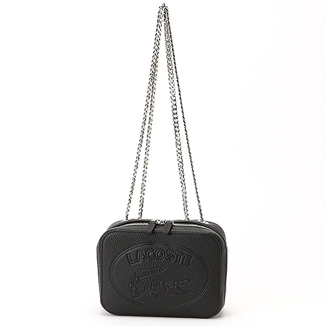 ラコステ LACOSTE CROCO CREWチェーンハンドルバッグ （レッド