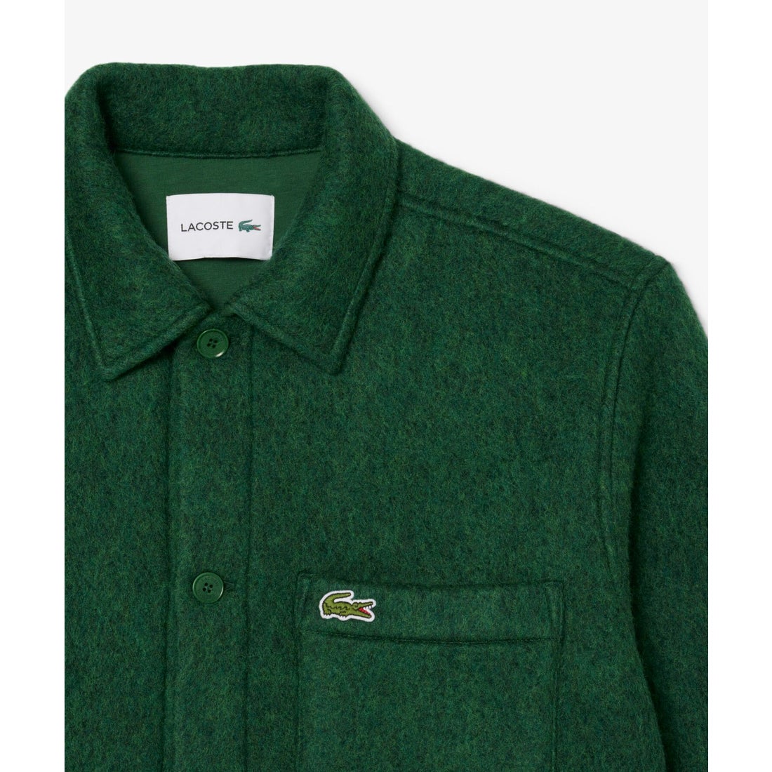 ラコステ LACOSTE ウールブレンドフェルトオーバーシャツ （ダーク