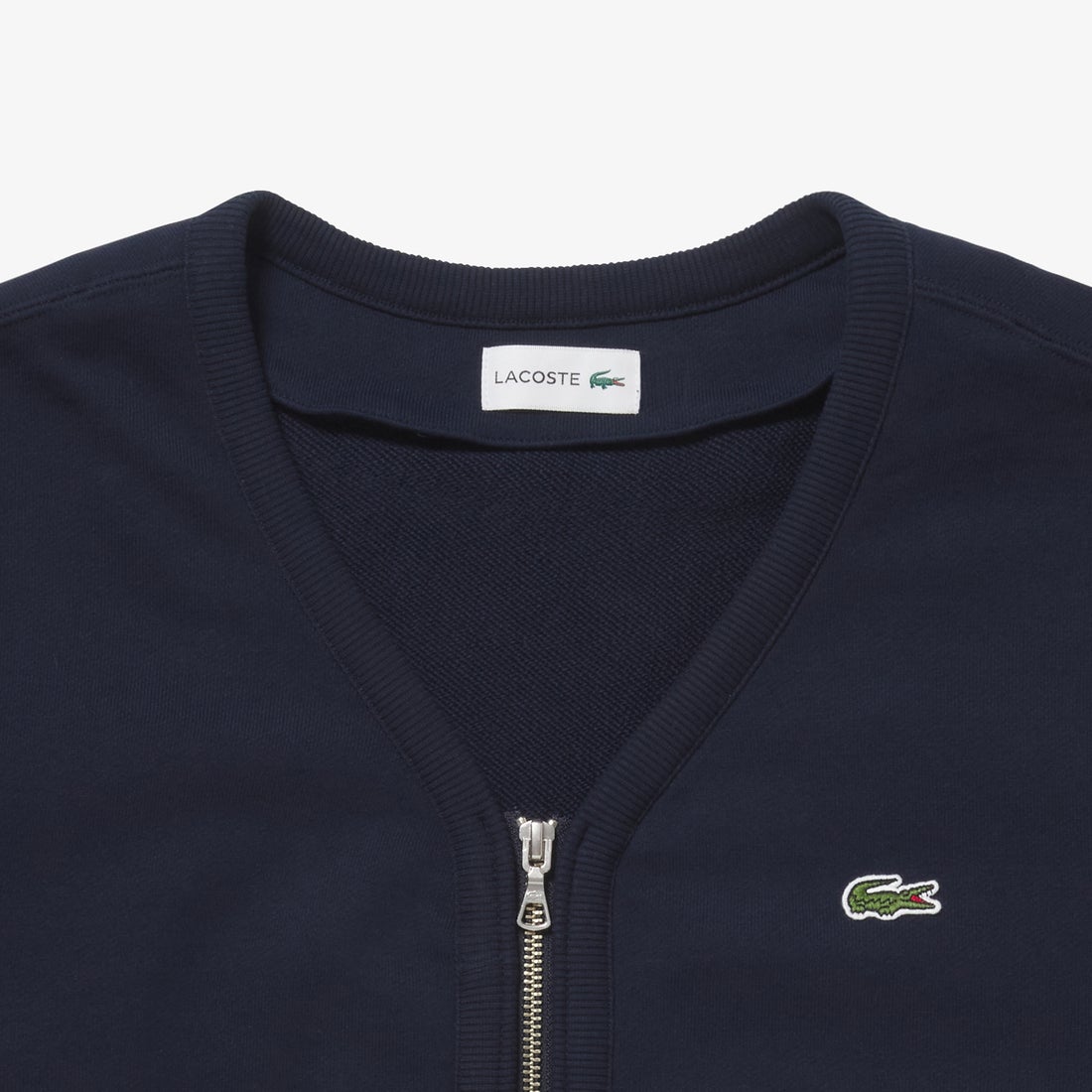 ラコステ LACOSTE プレミアムスウェットジップカーディガン （シルバー