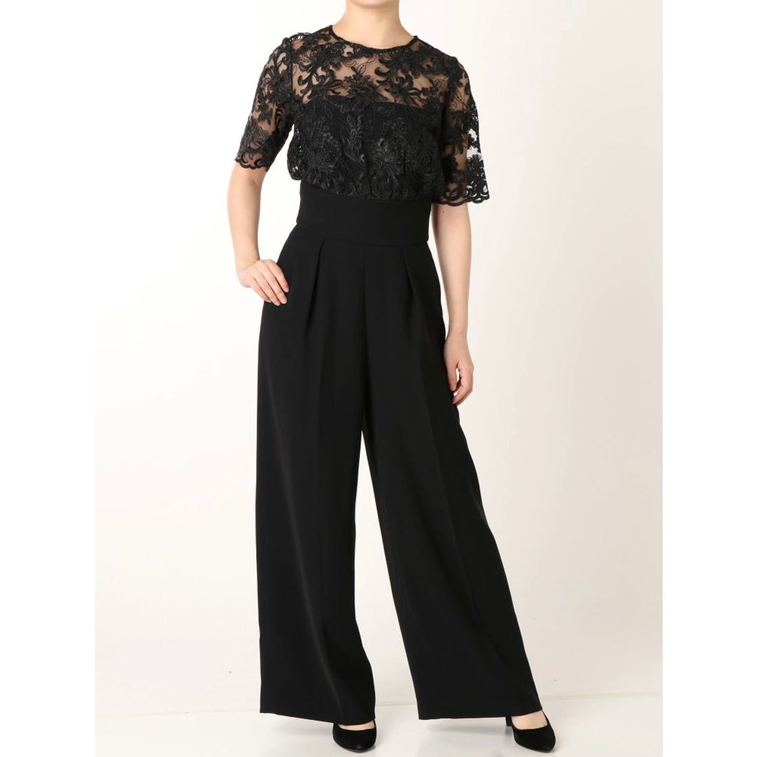 LAGUNAMOON LADY オーバーレースワイドパンツドレス（ブルー