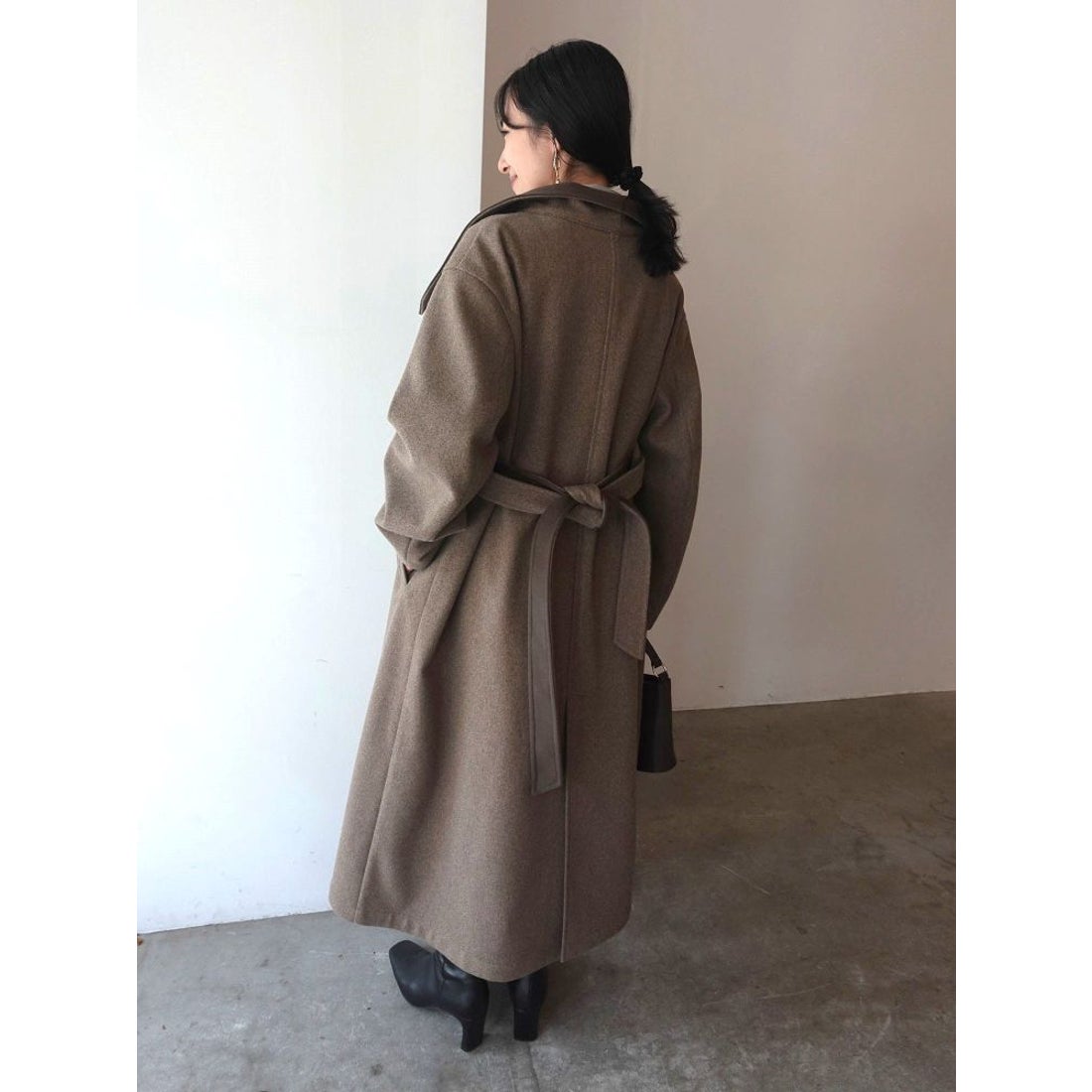ラグナムーン LAGUNAMOON ウールジャージスタンドカラーコート