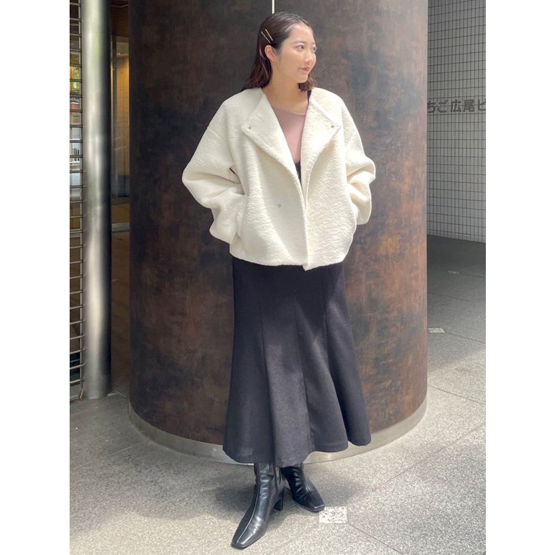 ラグナムーン LAGUNAMOON ボアブルゾン （グレー） -ファッション通販