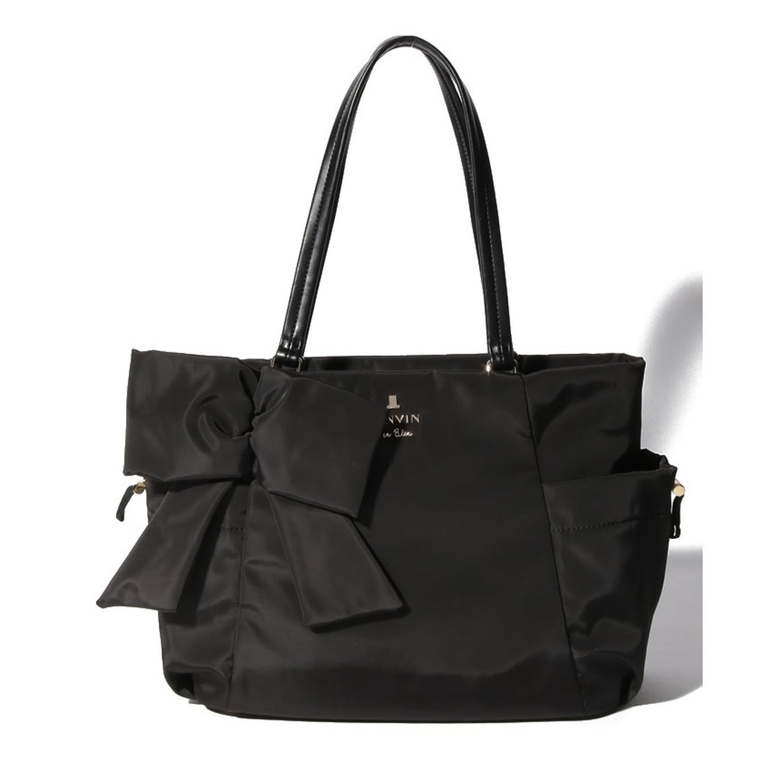 美品］LANVIN en Blueブラックトートバッグ カラビナ付き値段相談可