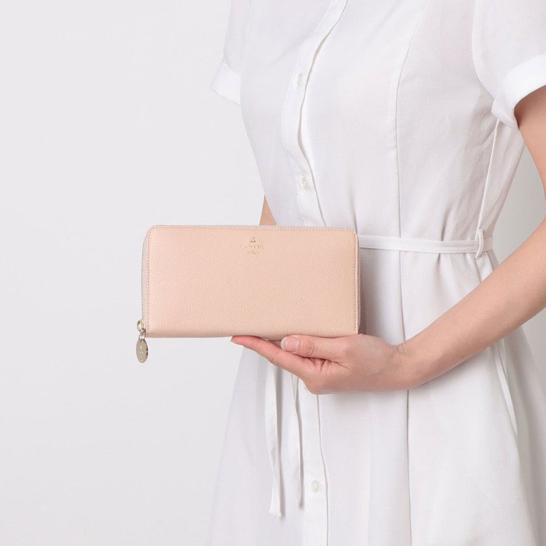 LANVIN en Bleu メラニーラウンドファスナー長財布 ピンクベージュ3