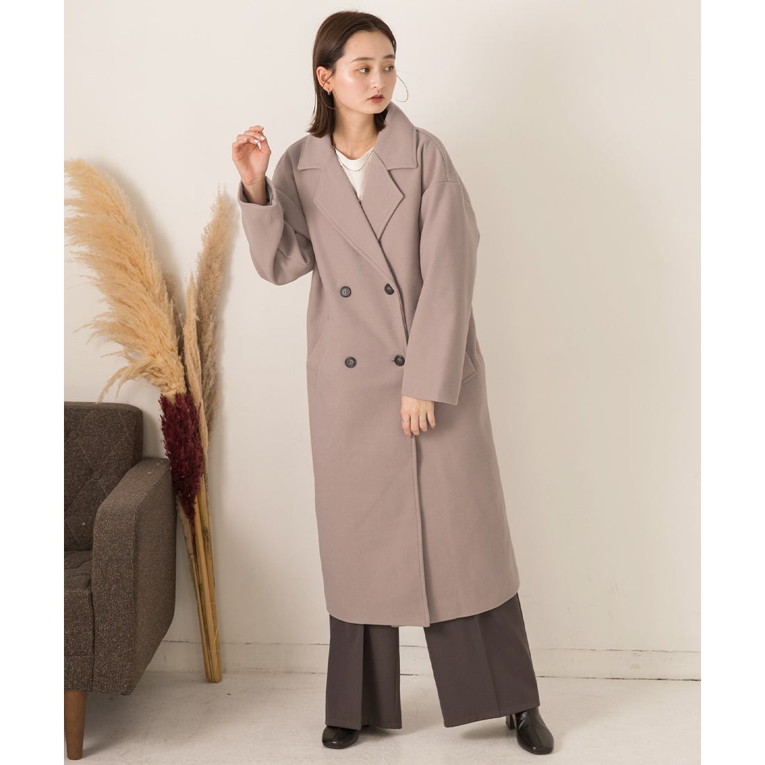 アドティエ ad thie 【2023AW新作】ビッグシルエット ロングチェスター