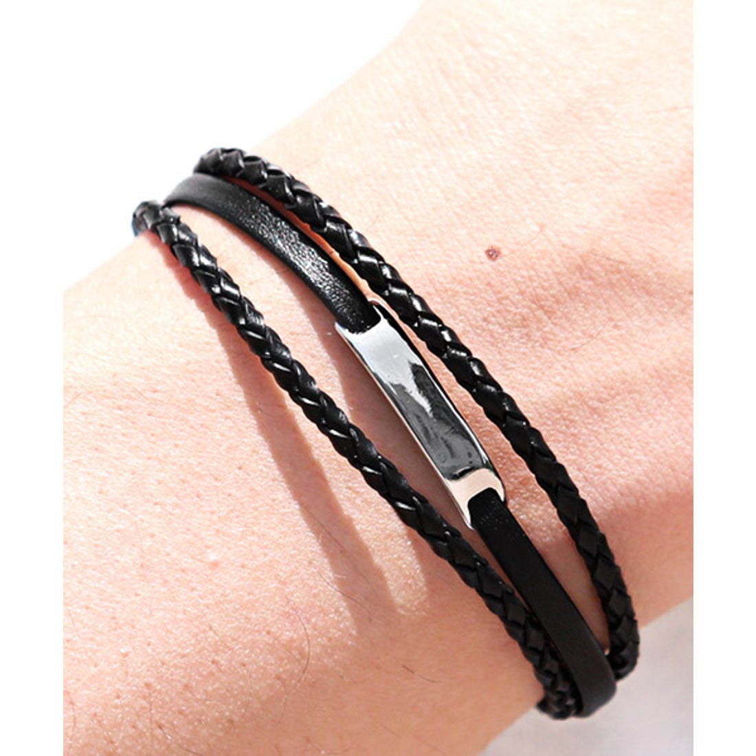 ラグスタイル LUXSTYLE 編み込みレザーブレスレット/ブレスレット