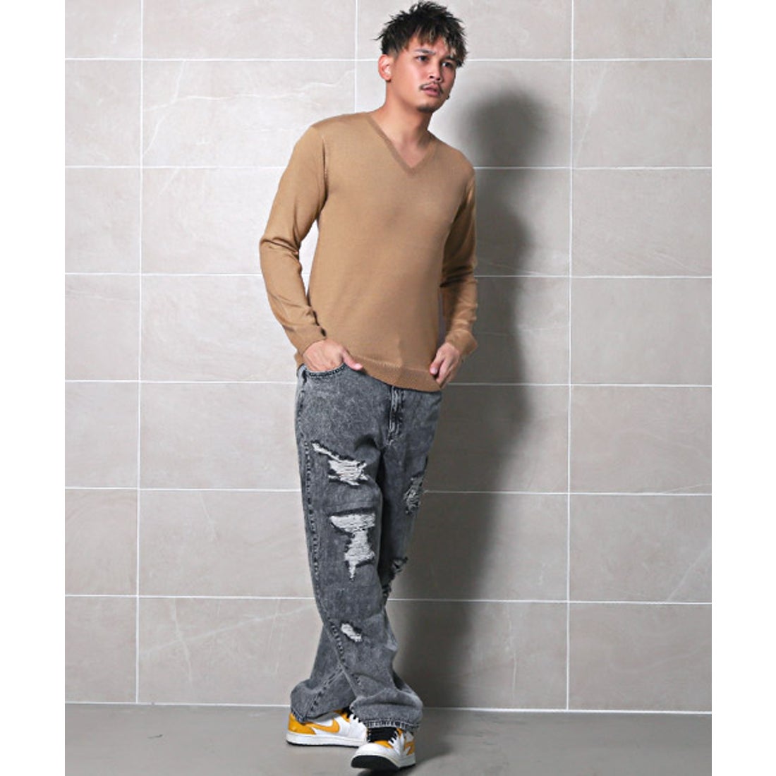 ラグスタイル LUXSTYLE カシミヤタッチVネックニット/ニット メンズ