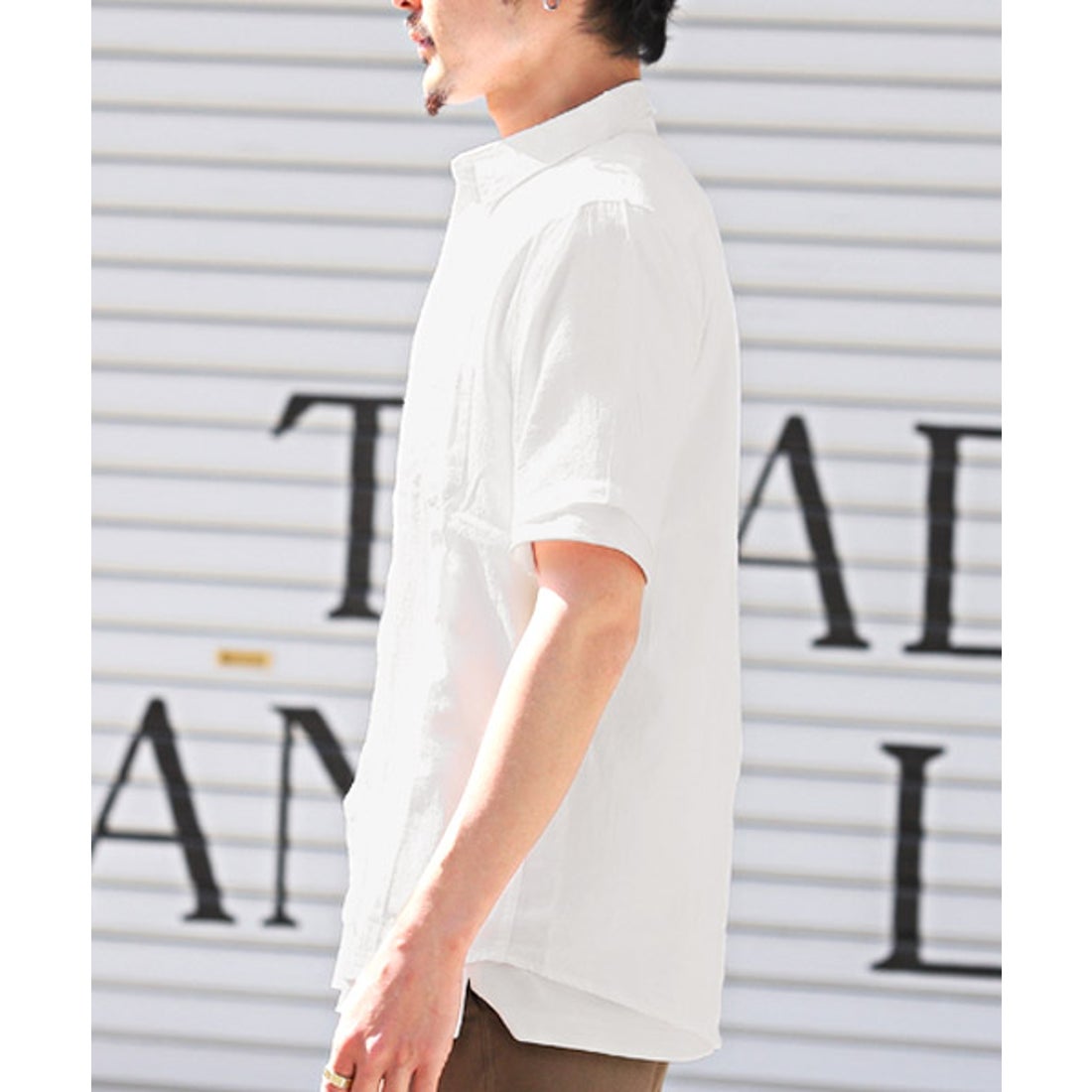 ラグスタイル LUXSTYLE 綿麻半袖シャツ/半袖シャツ メンズ 綿麻