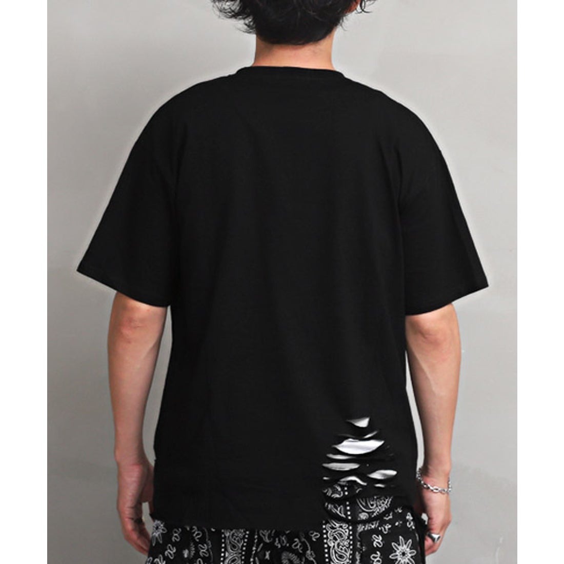 ラグスタイル LUXSTYLE ダメージ加工半袖Tシャツ/Tシャツ メンズ