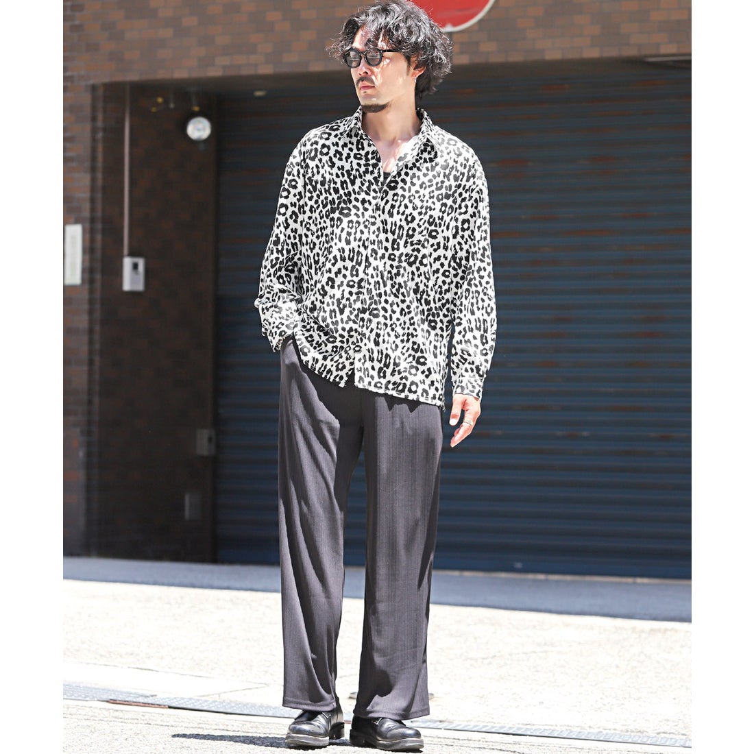 ラグスタイル LUXSTYLE 総柄プリント長袖シャツ/長袖シャツ メンズ