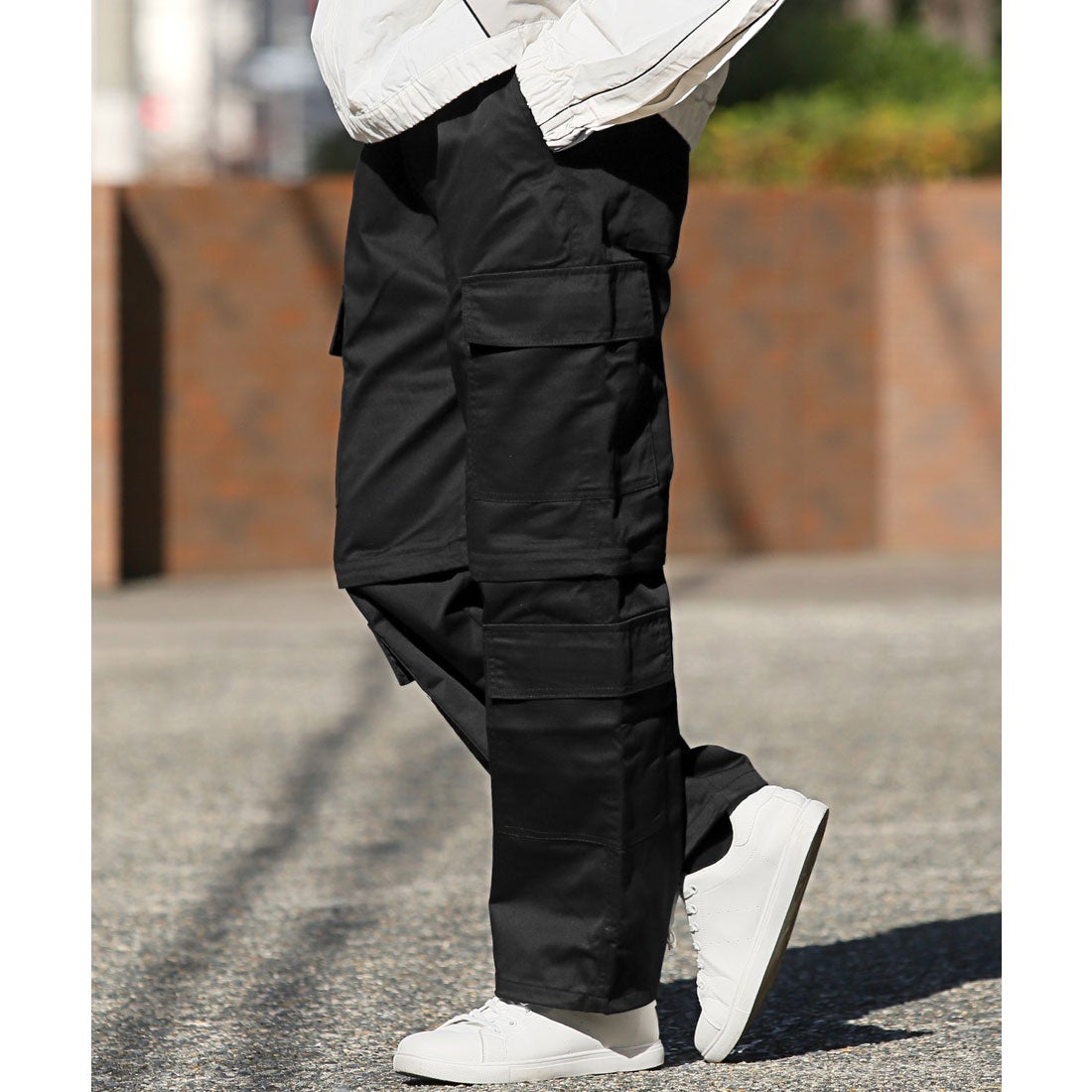 STONE ブラックカーゴパンツ W33 値下げ:Stone ブラックカーゴパンツ