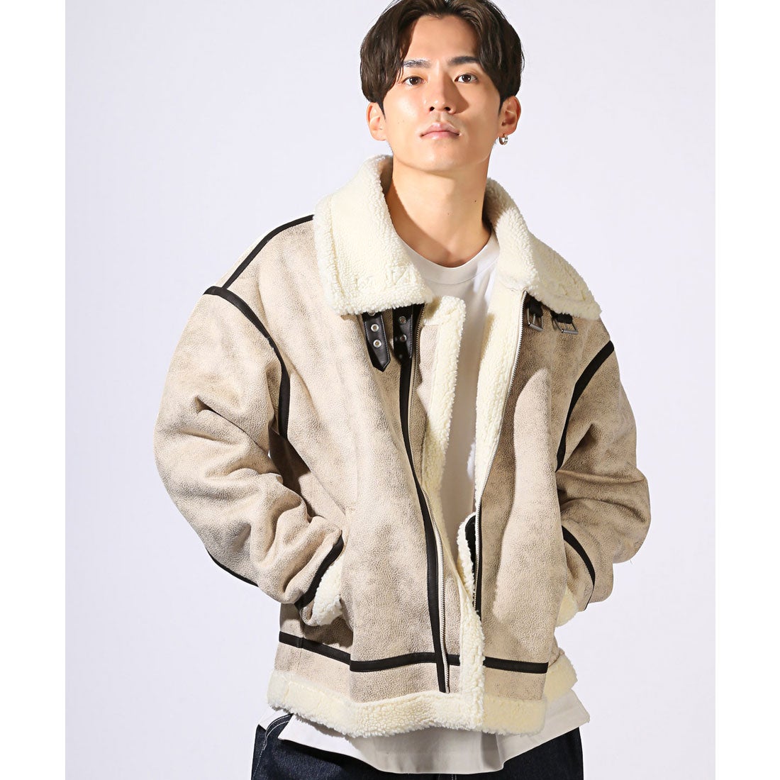 ラグスタイル LUXSTYLE ムートンB3フライトジャケット/B-3ジャケット