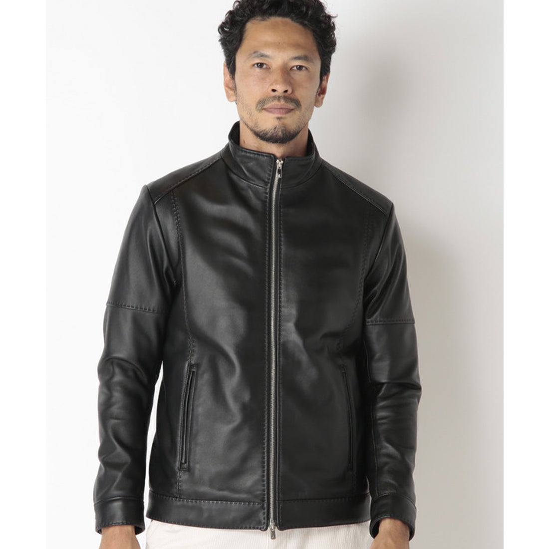 メンズビギ MEN'S BIGI 【俳優 渡部篤郎さん着用】ラムレザークローム