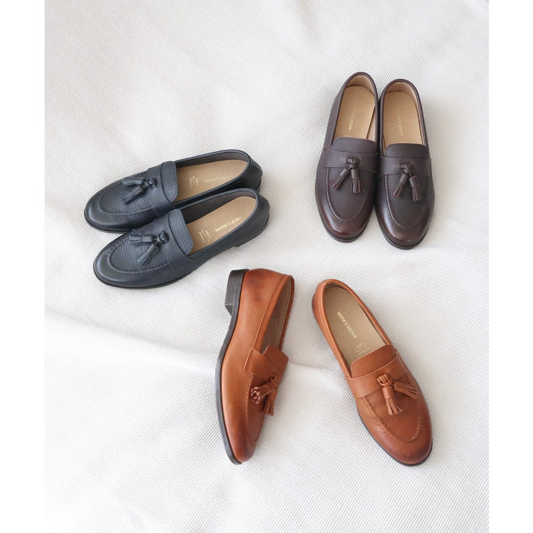 本革】 ラウンドタッセルローファー 7130 （ブラウン） -モードカオリ