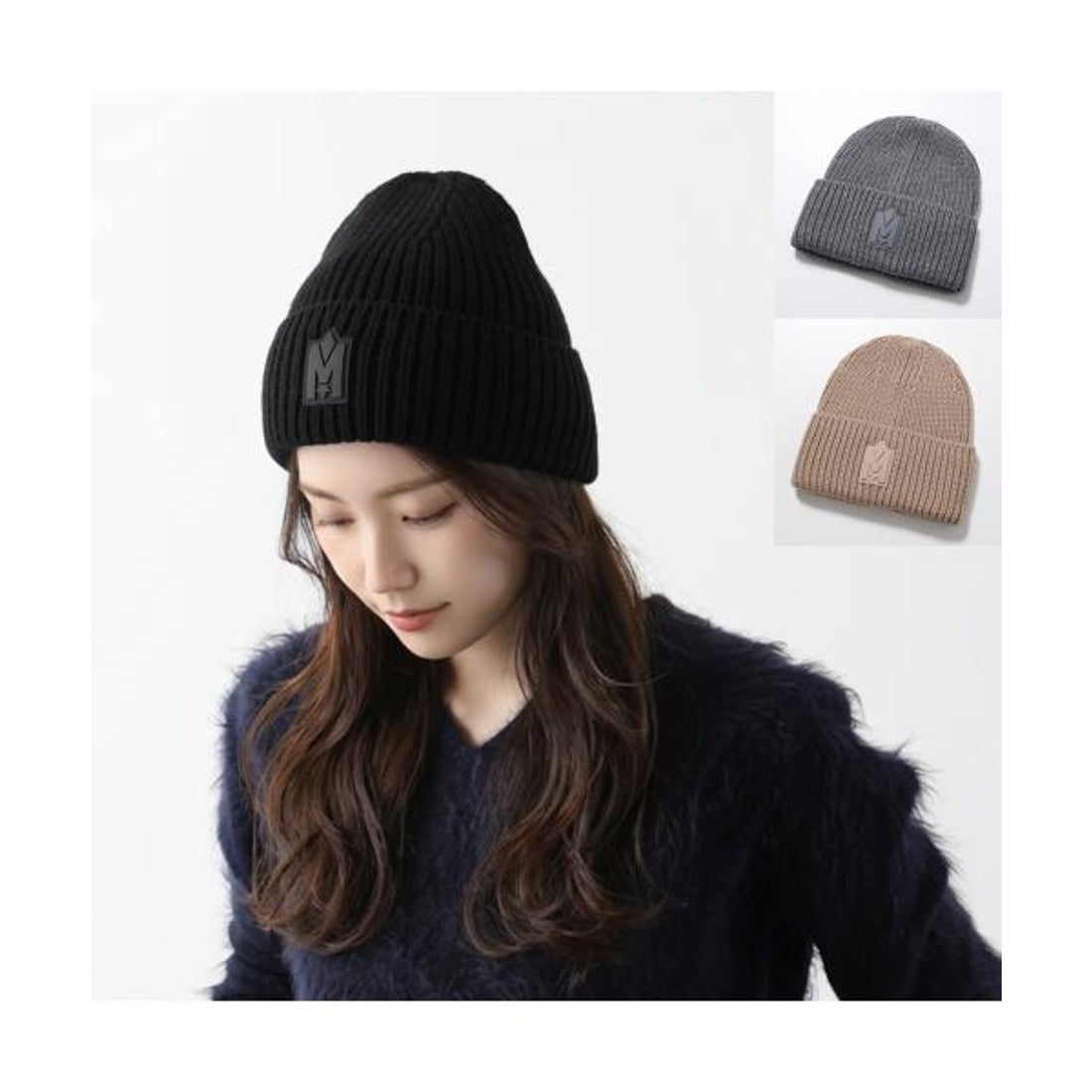 マッカージュ MACKAGE MACKAGE ニット帽 JUDE－MZ ロゴパッチ （Black