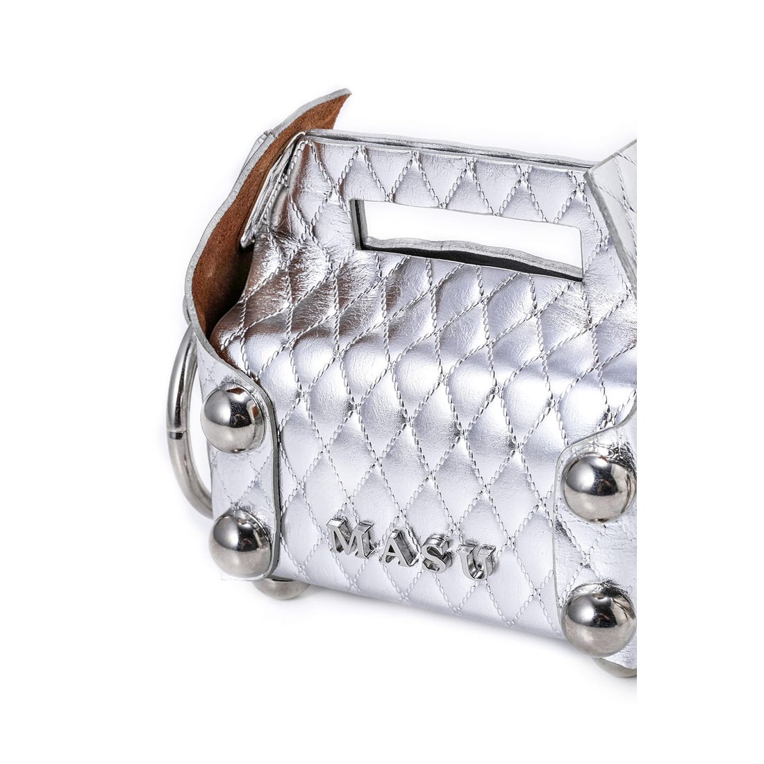 エムエーエスユー MASU LEATHER CAKE BAG PETIT （Silver