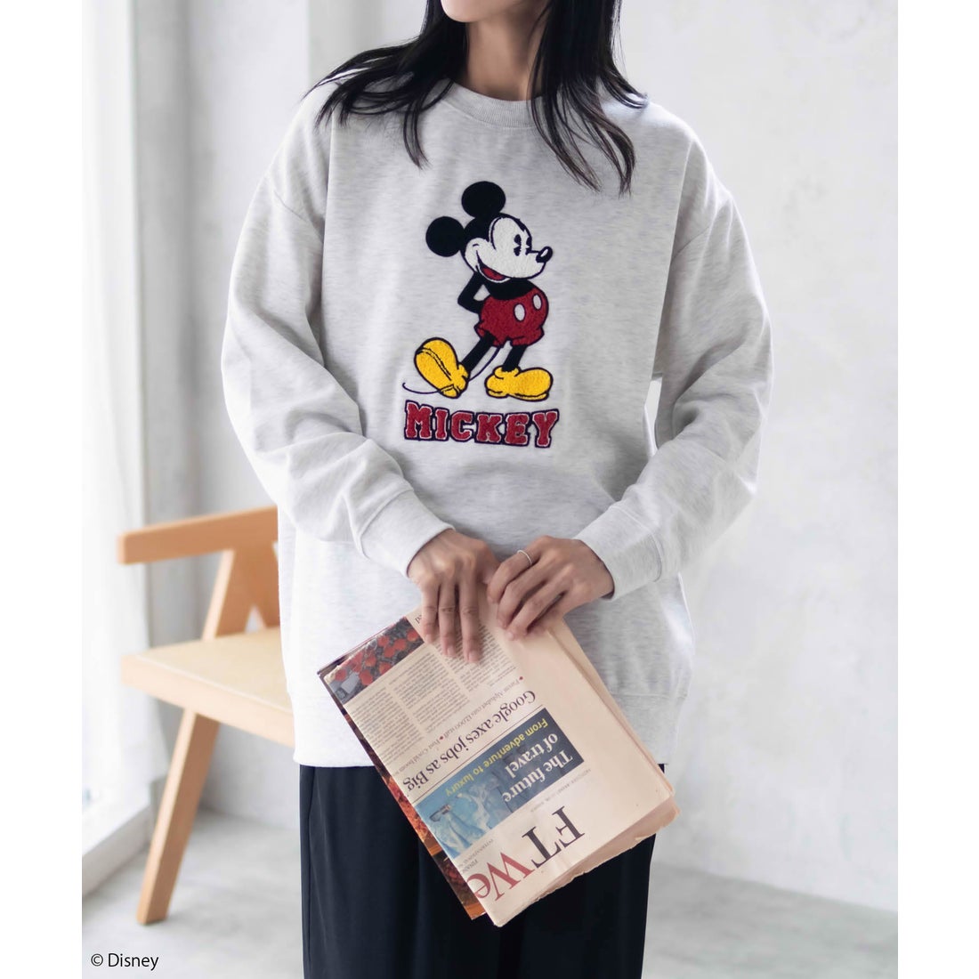 マックハウス Mac-House Disney ミッキーマウス / サガラ刺繍裏起毛