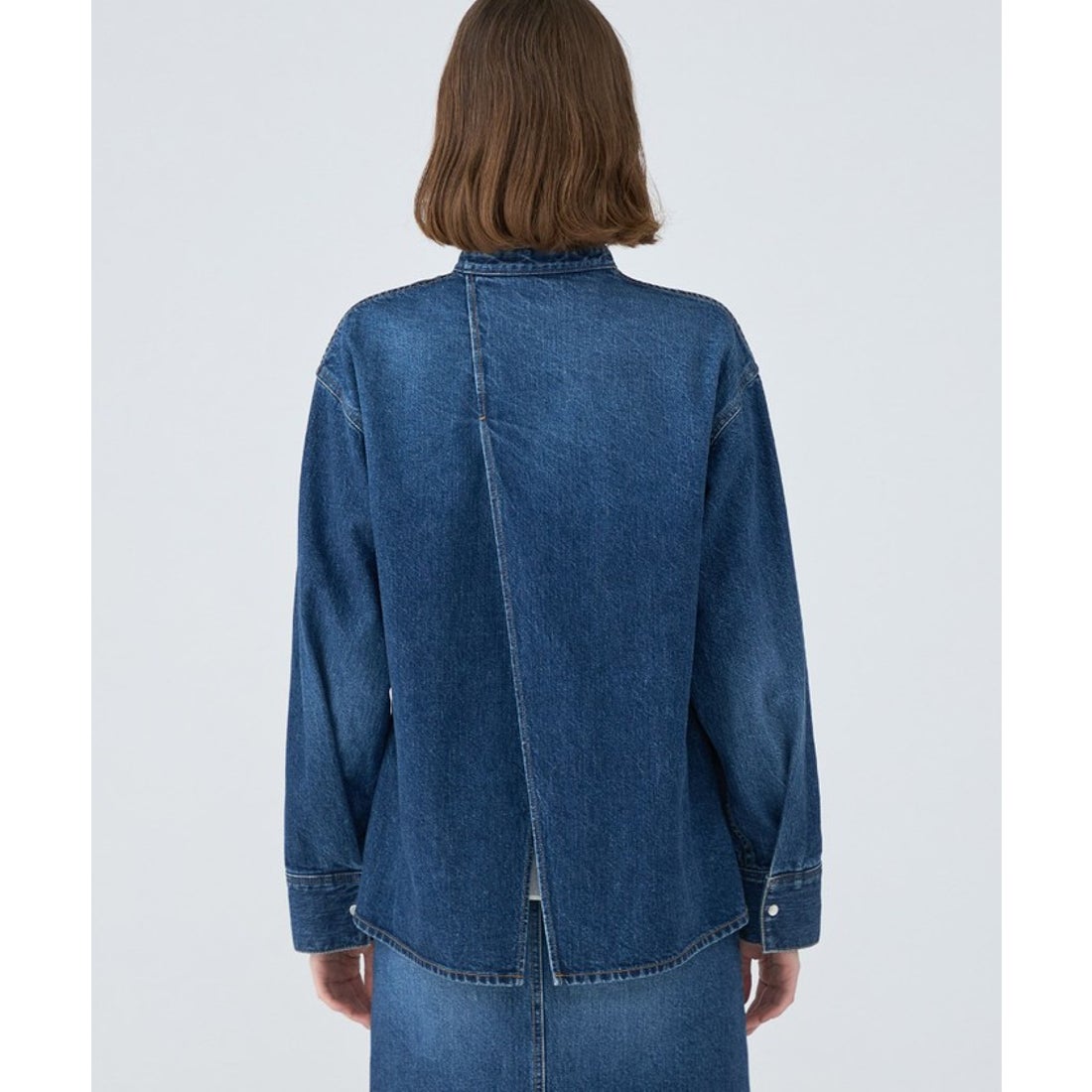 マカフィー MACPHEEコットンデニム シャツブルゾン （65 ブルー