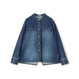 マカフィー MACPHEEコットンデニム シャツブルゾン （65 ブルー