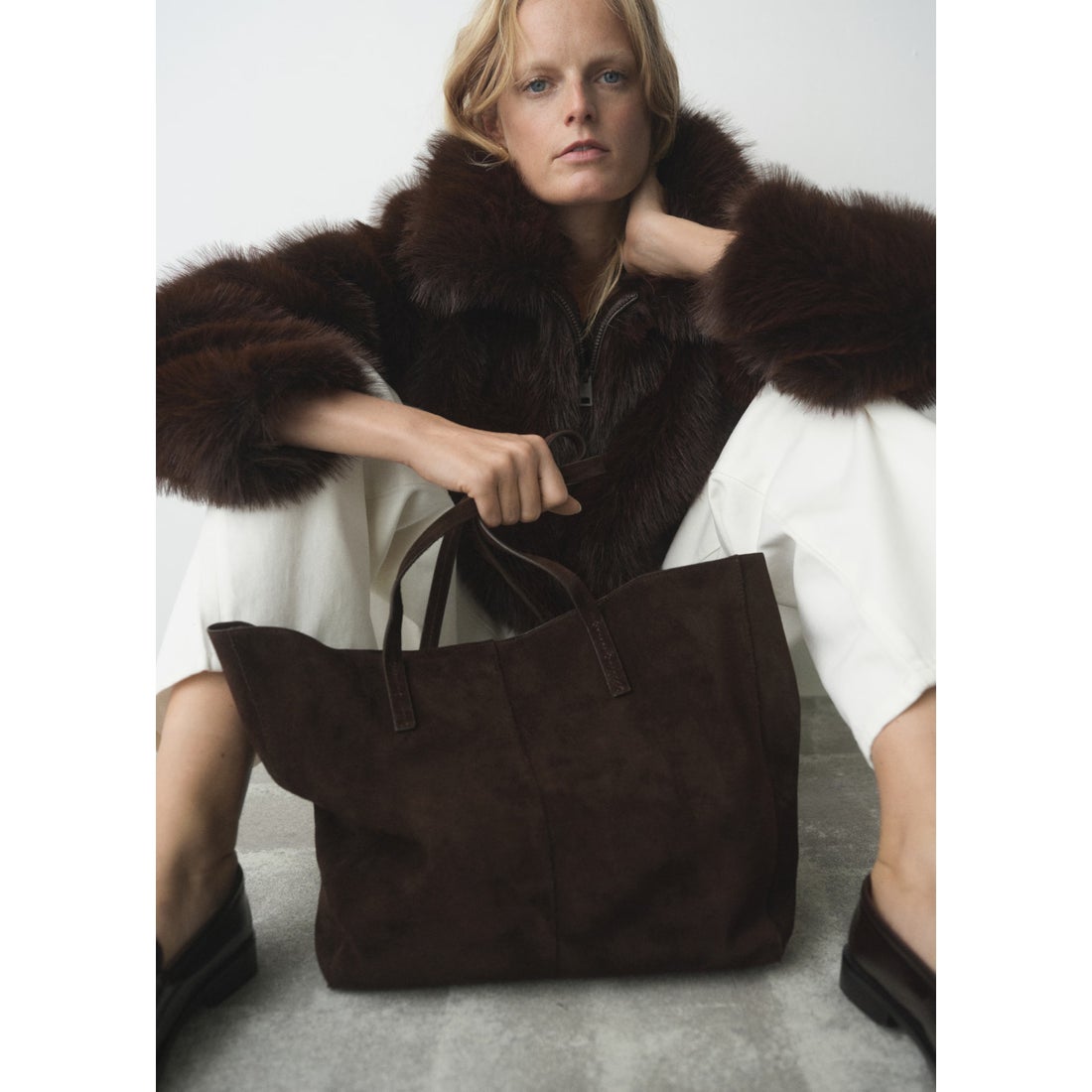 レザートートバッグ G-- BASSI （ダークブラウン） -MANGO - マンゴ