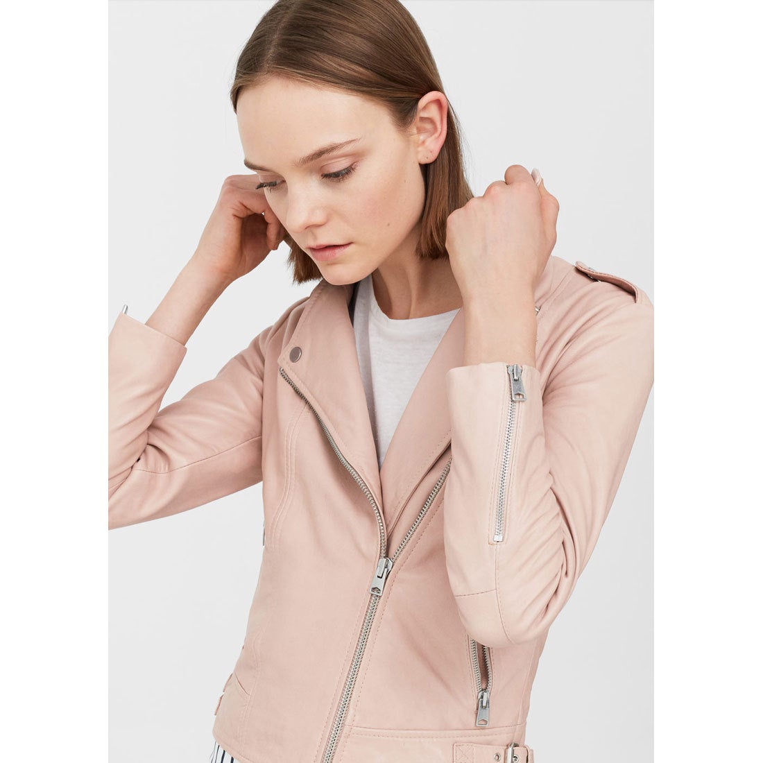 ライダースジャケット .-- MER1 （パステルピンク） -MANGO - マンゴ