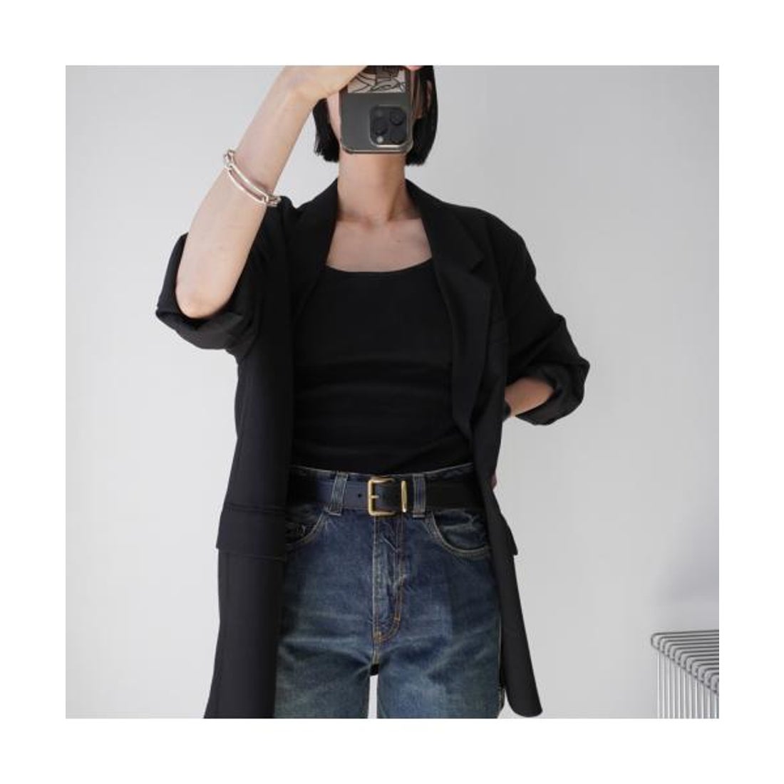 ミュウミュウ Miu Miu MIUMIU ベルト 5CC536 2AIX レザー スクエア