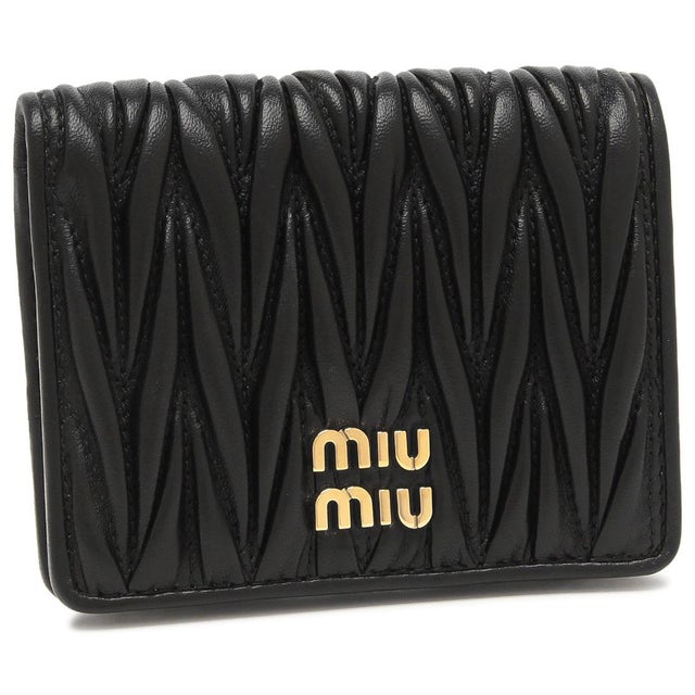 ミュウミュウ Miu Miu 二つ折り財布 マテラッセ ブラック レディース