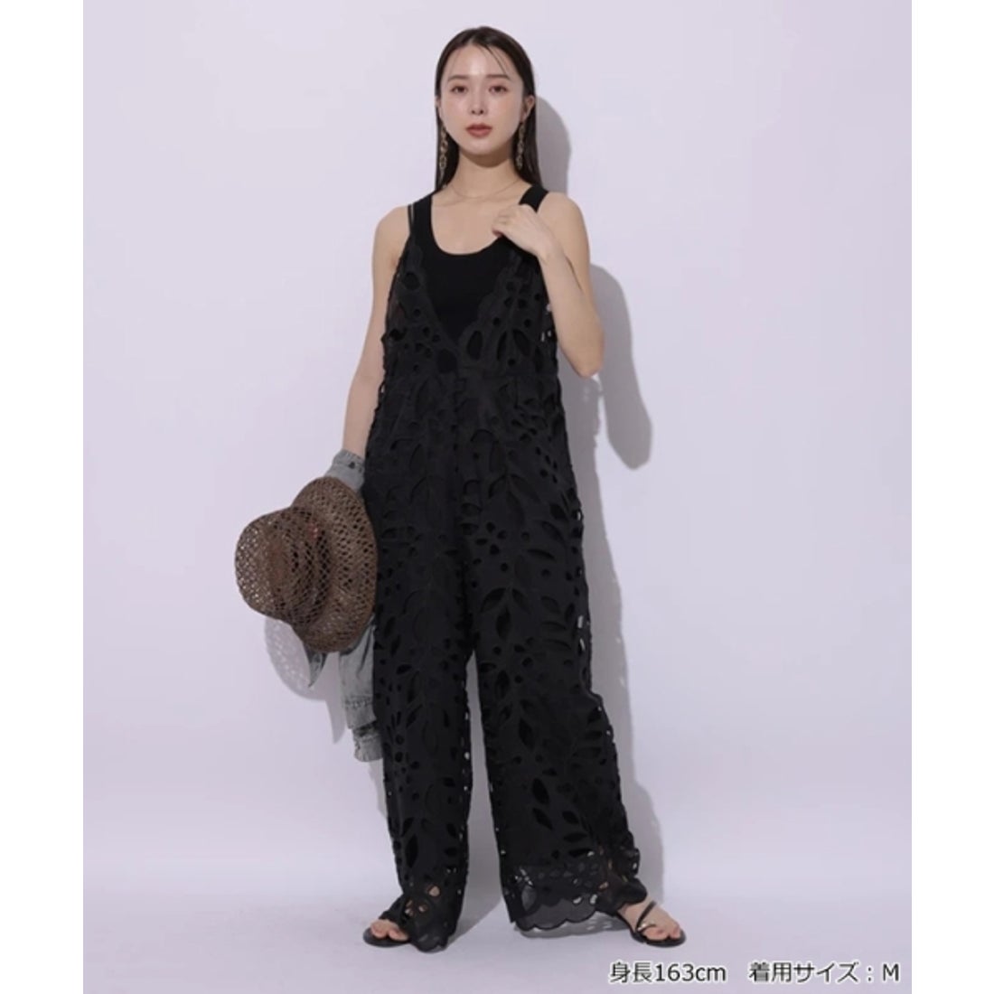 マイストラーダ Mystrada エンブロイダリーロンパース （黒