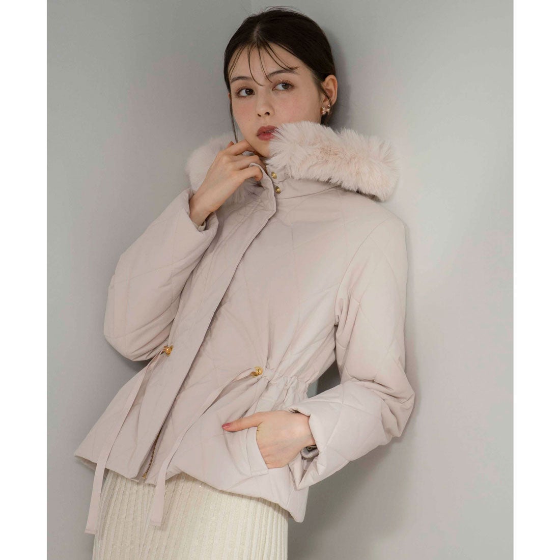 ノエラ NOELA ドロスト中綿コート （ベージュ） -ファッション通販