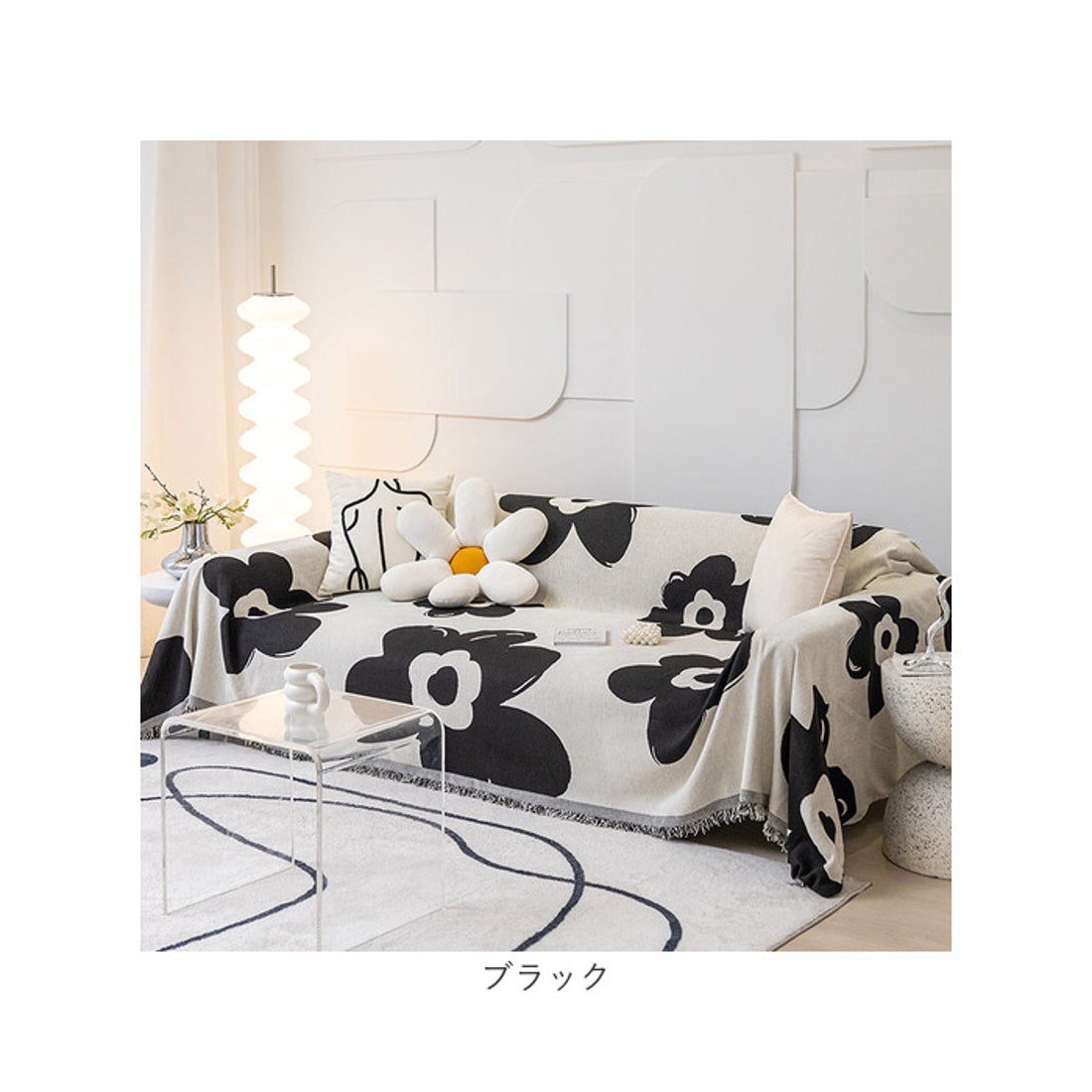 花 花園 マルチカバー ソファーカバー ビンテージラグ 190x133 マルチ