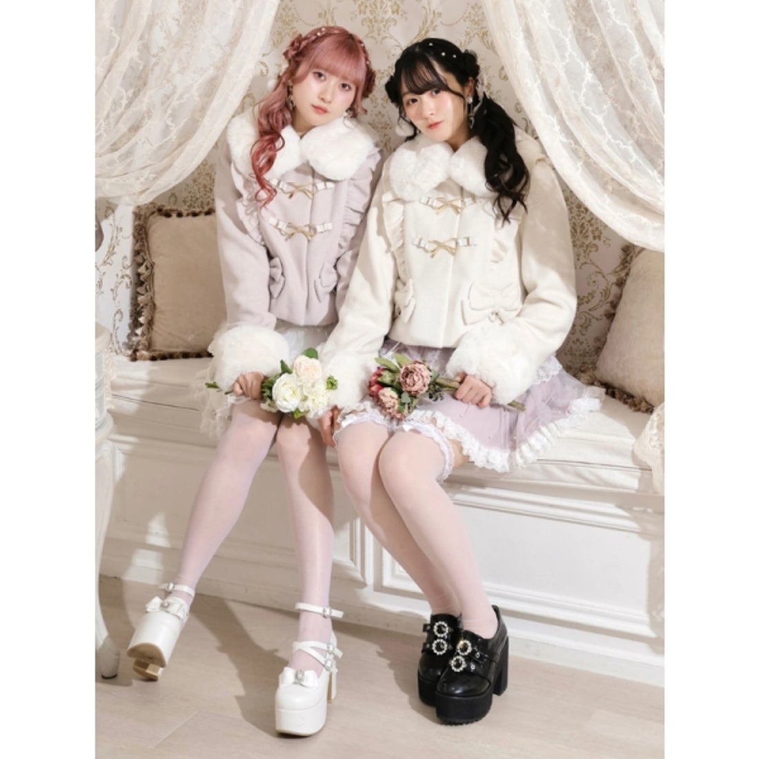 ノエミー NOEMIE お嬢さんワッフルショートコート （ピンク