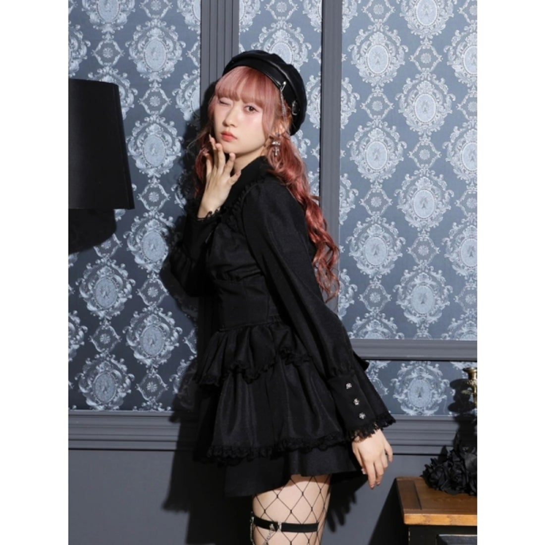 ノエミー NOEMIE ティアードレースアップセットアップ （黒