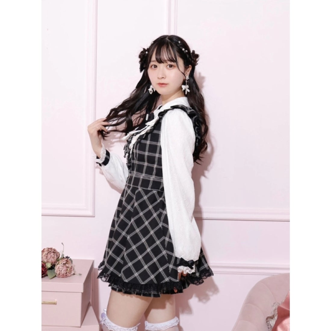 ノエミー NOEMIE バックリボンラッフルセットアップ （ペールブルー