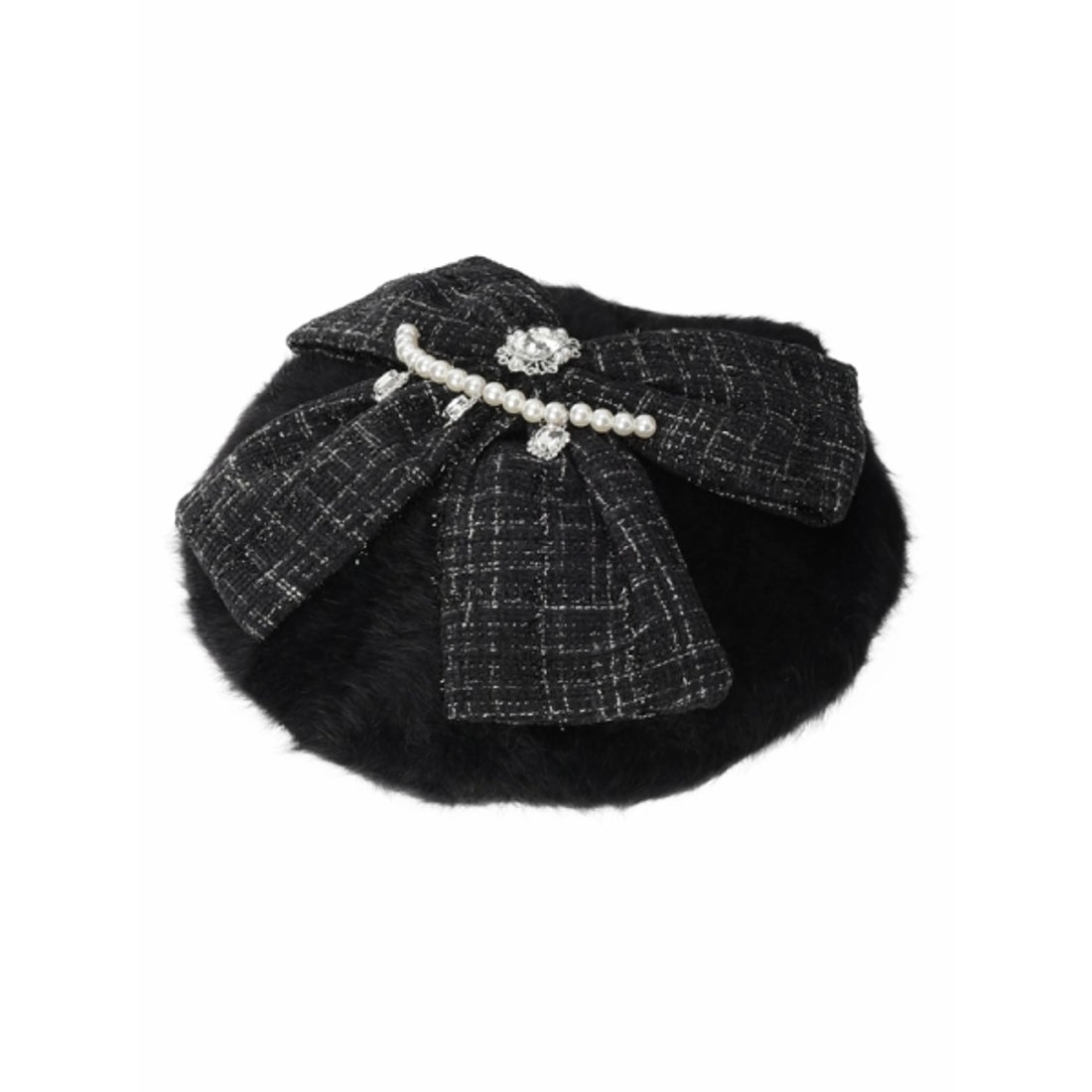 ノエミー NOEMIE ビッグツイードリボンベレー帽 （黒） -靴