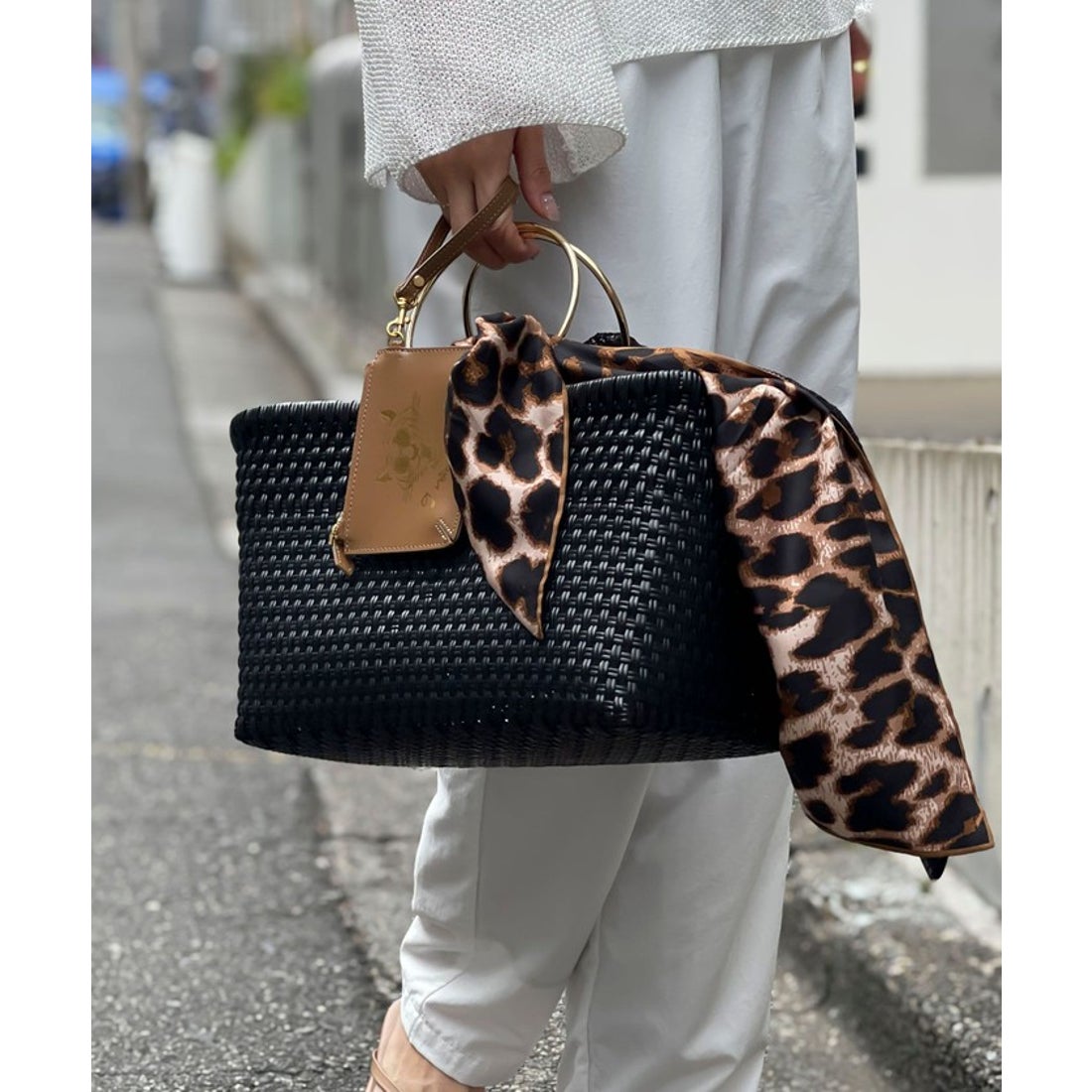 ノーリーズ NOLLEY'S SANRAMI リングハンドルメルカドバッグ