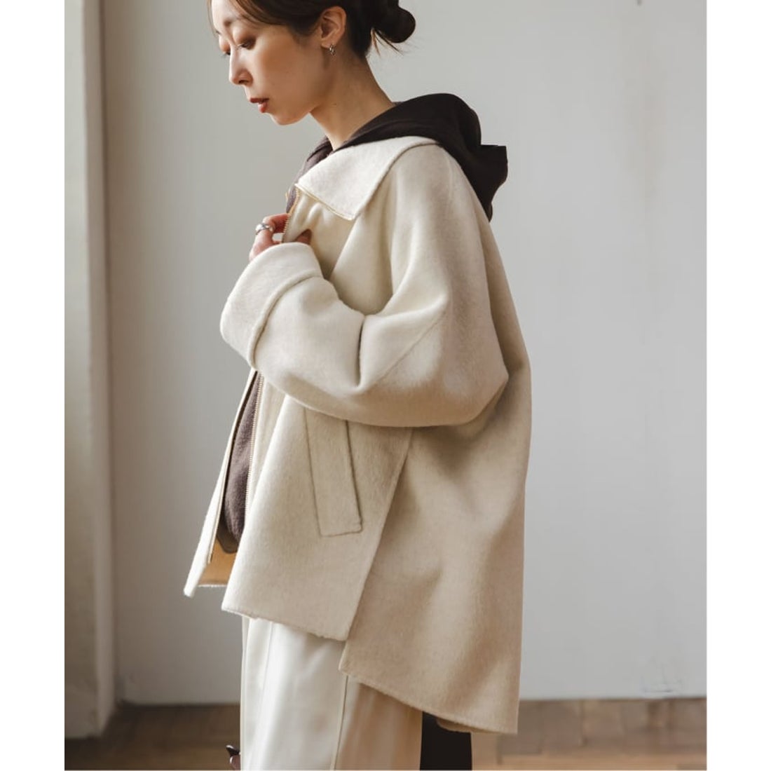 ノーブル NOBLE 《追加》キャメルミックスリバージップコート