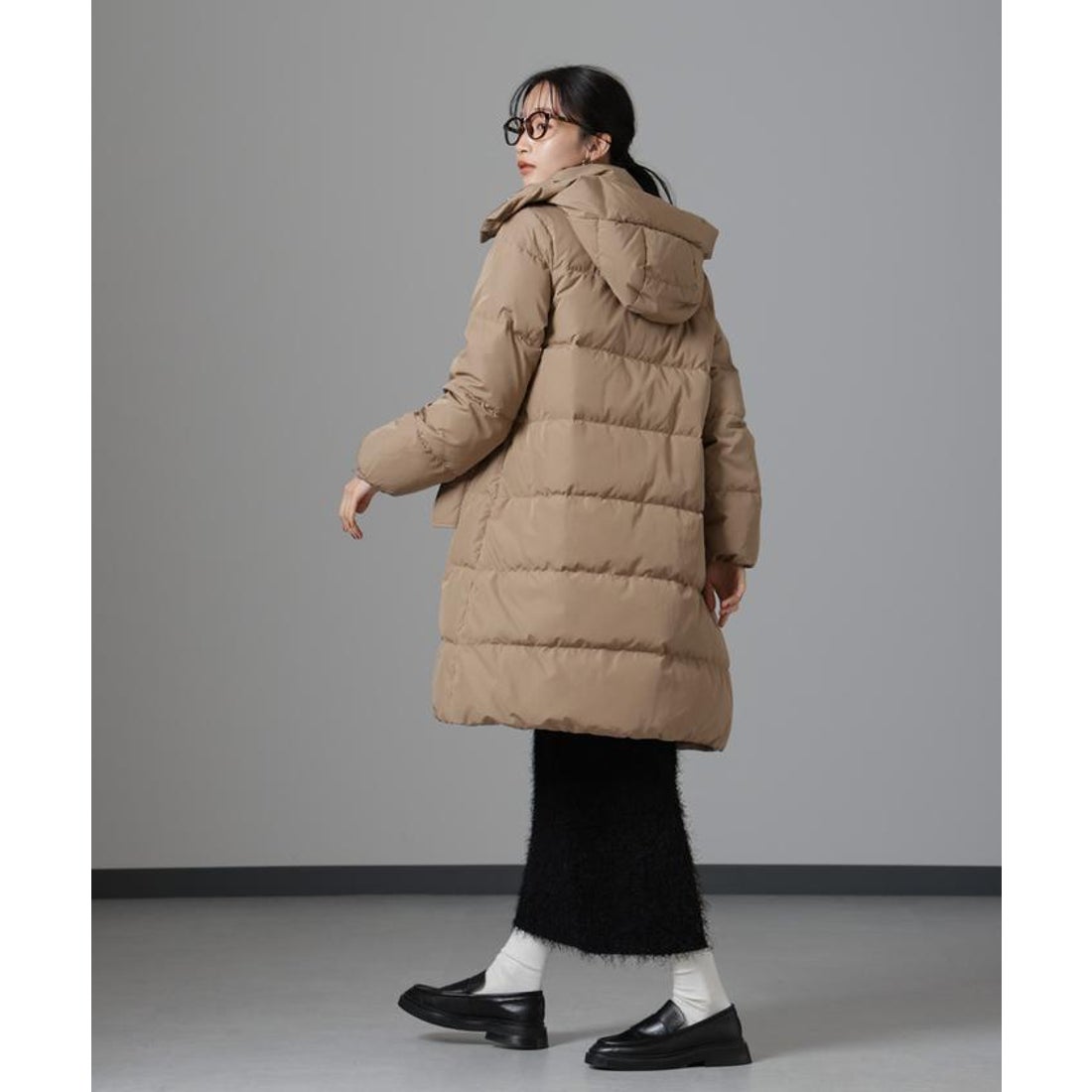 ナノ・ユニバース NANO universe 撥水加工 フードロングダウンコート