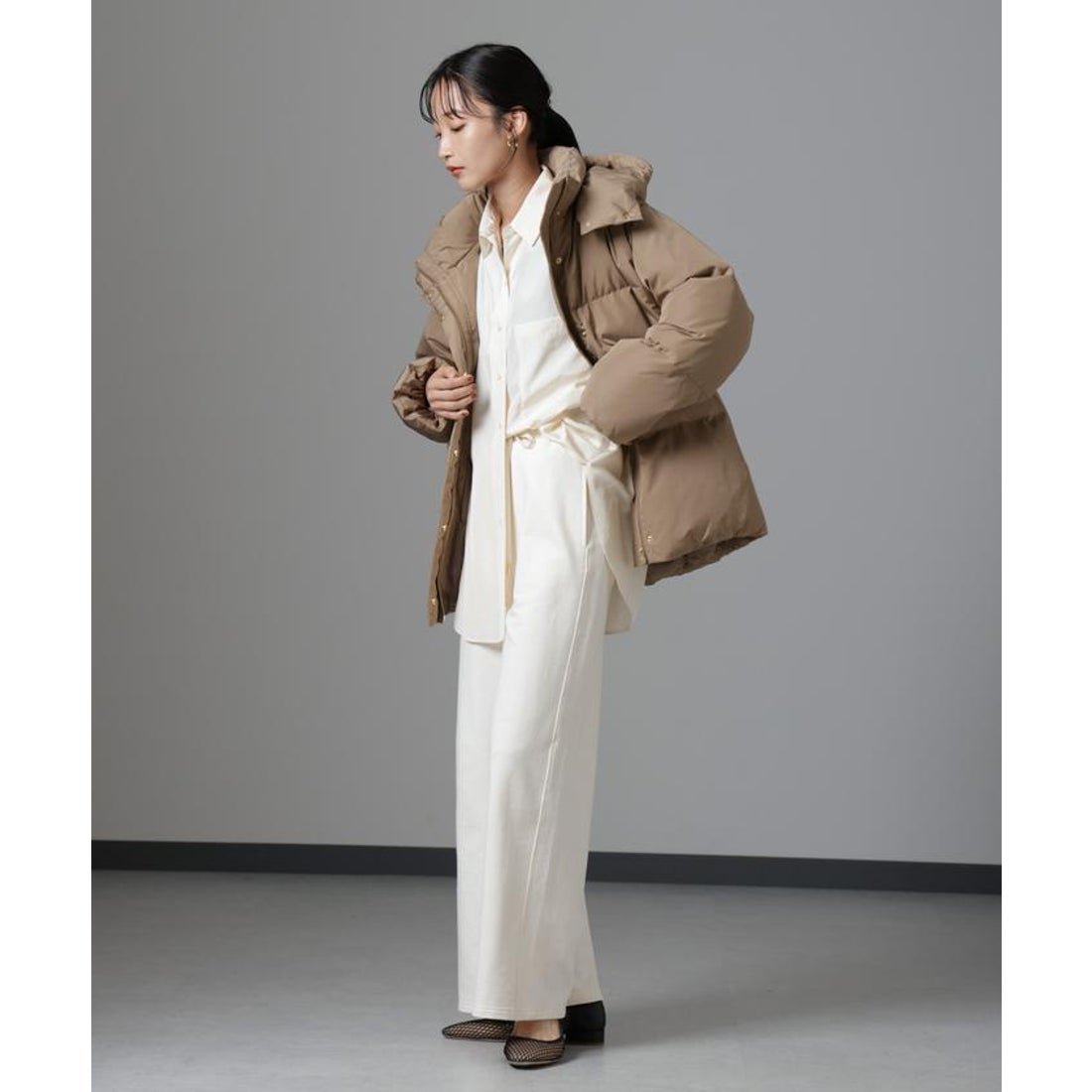 ナノ・ユニバース NANO universe 撥水加工 フードショートダウンコート