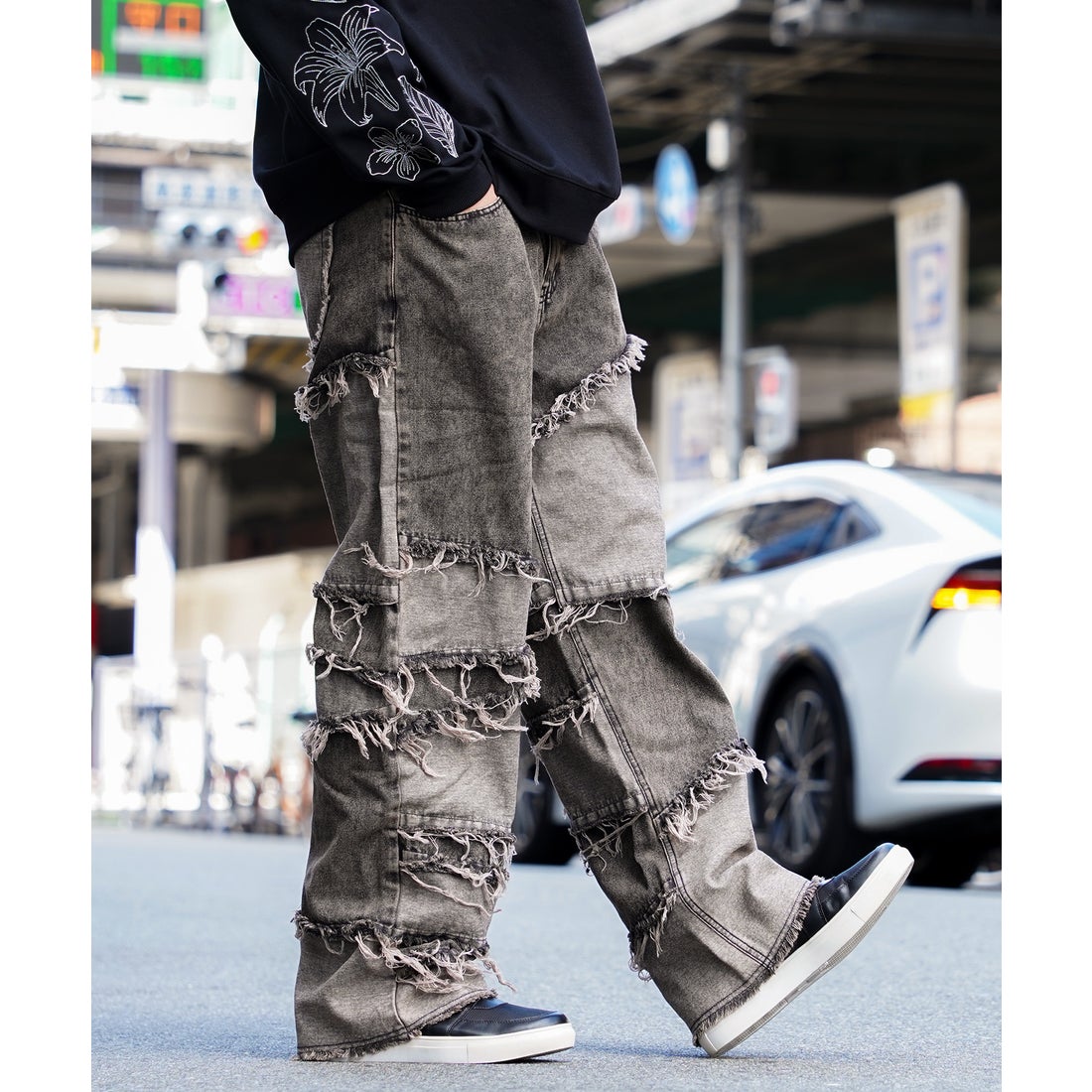 ワンフォークロージング 1111clothing デニムパンツ メンズ ワイド